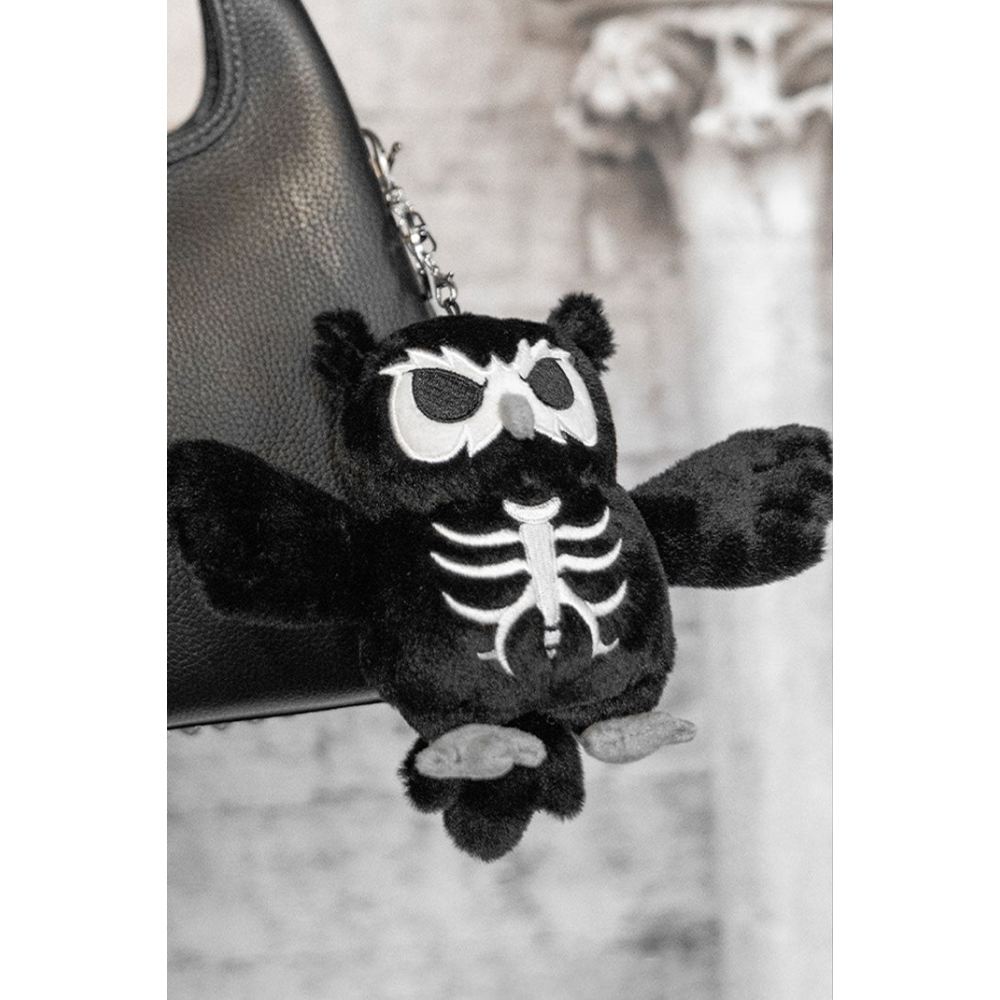 Vampire Freaks - Skelehoot Owl Plush 3D Keychain - Black/White